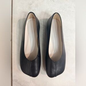 Maison Martin Margiela Black Leather Tabi Ballet Flats